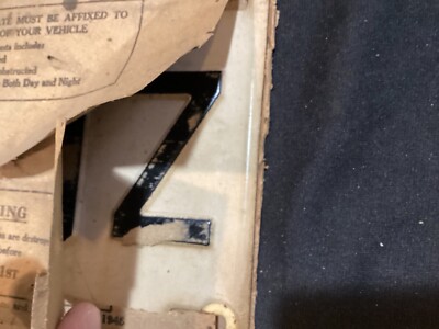 1944 New Jersey License Plate ZL50Z in Original Paper Packing