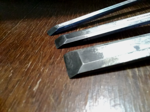 Vintage - Nooitgedagt Wood Chisels 6, 12, 20 - 1/4, 1/2 & 3/4 inch - Holland - Picture 2 of 16