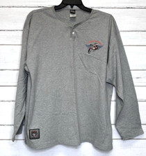 Warner Bros. Taz Harley Davidson Wile e Coyote Taz Henley Gray Tee Shirt XL