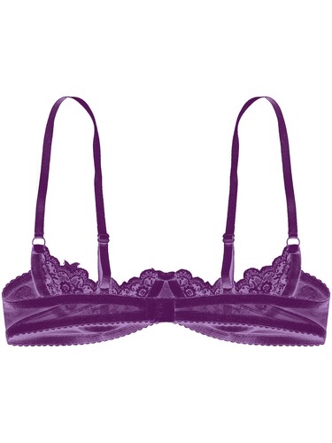 Sujetador de pezón abierto de encaje de 1/4 taza para mujer Prenda para el torso Ropa interior Sujetador bralette inalámbrico - Imagen 123 de 147