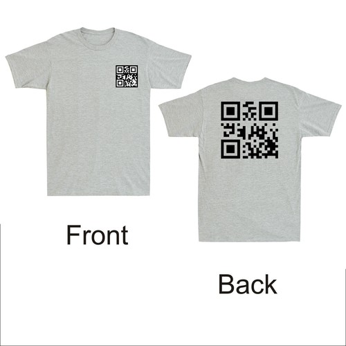 Fuc k You Q R Code Funny QR Code Meme Joke Quote Gift Front & Back Men's T-Shirt - Picture 5 of 8