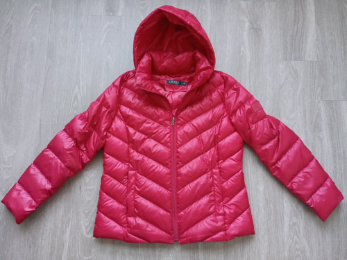 Chaqueta acolchada de plumas roja para mujer Lauren Ralph Lauren talla grande - Imagen 1 de 12