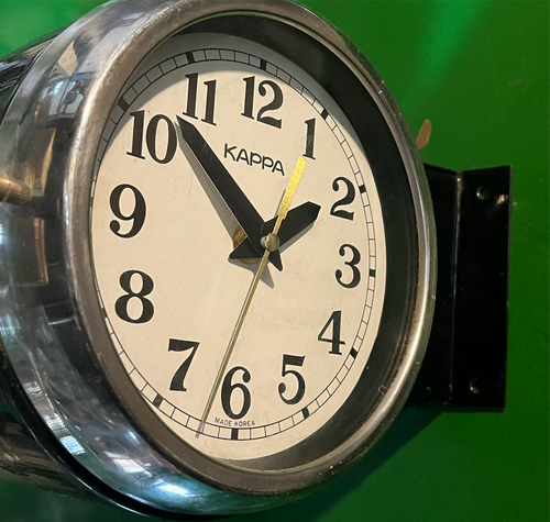 Kappa salvaged Round Double Sided Clock Black - Picture 2 of 5