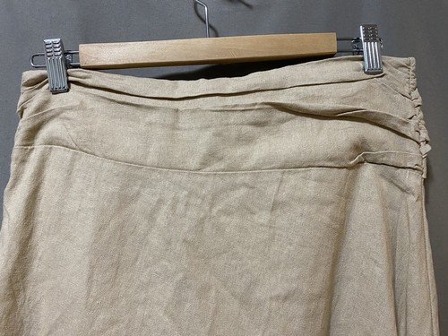 NWOT Jason Wu Women Zip Asymmetric Linen Eyelet Faux Wrap Midi Skirt Size 6 Sand - Picture 9 of 11