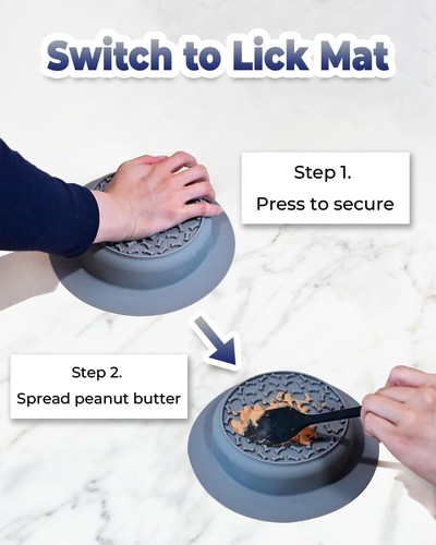 Reversible Dog Slow Feeder Bowl Lick Mat, Prevents Gulping Reduces Anxiety USA!! - Picture 3 of 5