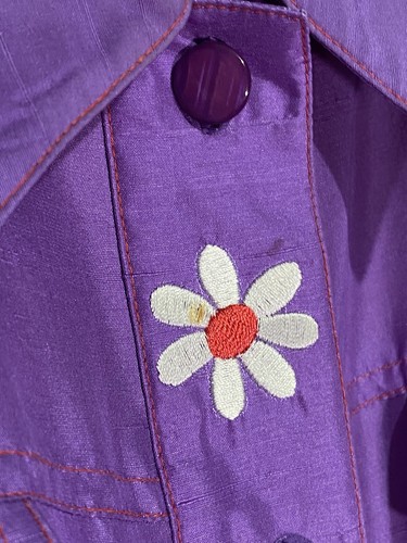 Vintage Bob Mackie Trucker Jacket Floral 2XL Hippie Rockabilly 80s Wearable Art - Picture 15 of 19