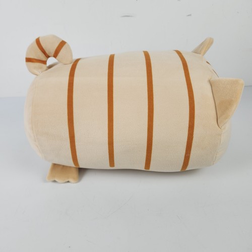 Takashoji Tan Tabby Cat Large 16” Plush Pillow Cushion Round 1 Super Soft - Picture 4 of 10
