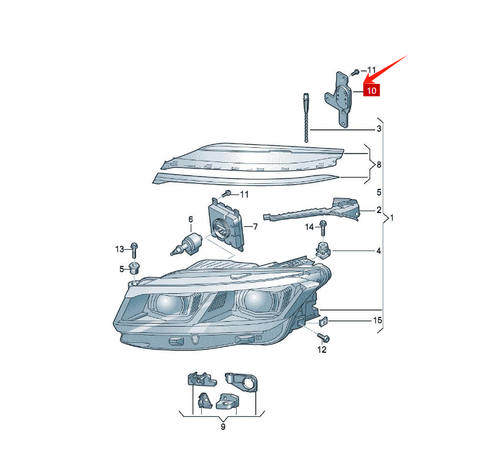 Left Headlight Daylight turn signal LED control module 761998478B For VW Touareg - Picture 3 of 9