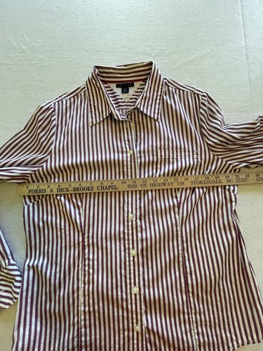 Tommy Hilfiger Women’s XL Shirt White Pink Stripe Button Up Long Sleeve - Picture 9 of 16