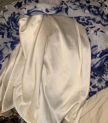 VESTIDO DE NOCHE para mujer ELIZA J blanco y azul flor plisado (talla 18) - Imagen 10 de 13