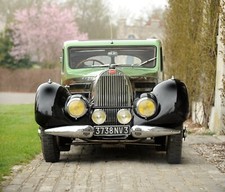 Cars 1938 bugatti type57ccoupaerodynamique 3 Desk Mat Stitched