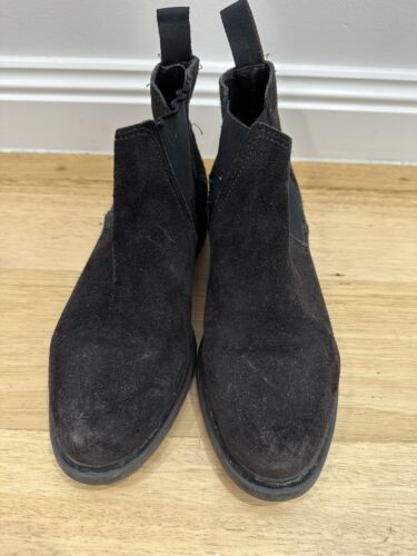 Vintage 80s 90s Black Suede Leather Chelsea Boots Size 8 Women’s - Picture 2 of 15