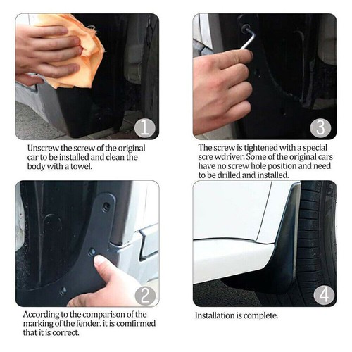 Car Mud Flaps MudFlaps Splash Guard Mudguard For Tesla Model 3 2017-2022 Black - Picture 6 of 6