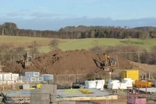 Photo 6x4 Diggers building sand castles  Alnwick At Peter's Mill dev c2022