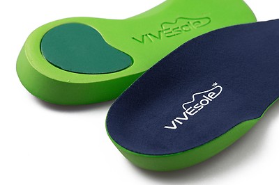 Vivesole UK halblange superschlanke Ortheseneinlagen bei Plantarfasziitis grün