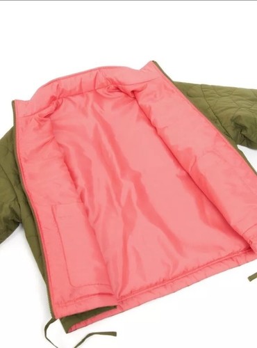 NEW Barbour Apia Reversible Quilted Jacket Size 4 Color Olive/Pink - Picture 7 of 11