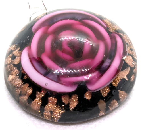 Handmade Sculpted Round Pendant Molded Glass Artisanal Jewelry Finding Limited - Picture 7 of 10