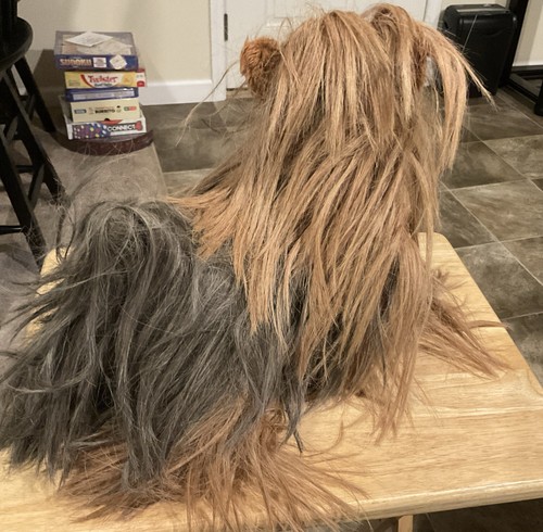 Vintage Yorkshire Terrier “Solid” Plush 16x12” Doorstop Figurine EUC - Picture 3 of 3
