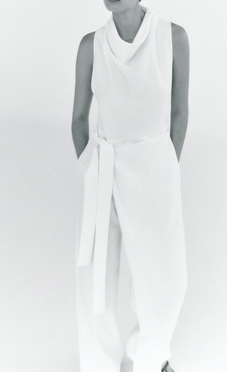 【わた】 Zara Flowy Wrap Front Jumpsuit 4043/055 Sz M | eBay