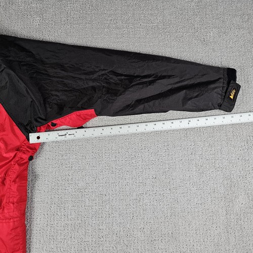 Rei Goretex Jacket Adult Size S Red/Black Full Zip Snap Button Cinchable Hooded - Picture 12 of 14