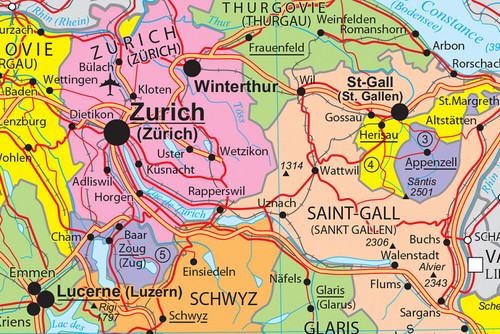 Verwaltung Schweiz Karte Bildung Druck Poster Schule Wanddeko A1 A2 - Bild 3 von 11