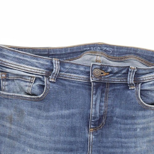Zara Damen Blau Skinny Jeans Größe 12 Mid-Rise Distressed - Bild 5 von 12