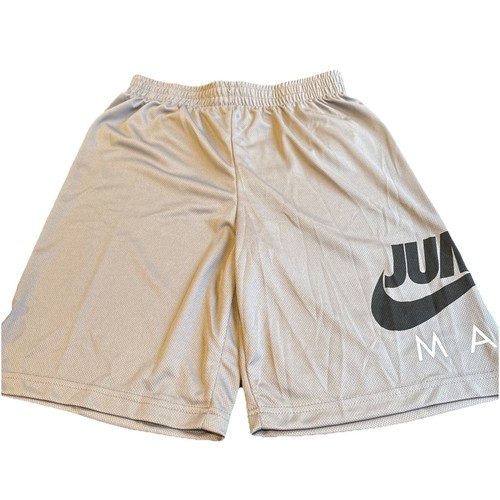Nike Air Boys Youth Size LARGE Jordan Logo Athletic Basketball Mesh Gray Shorts - Picture 4 of 5