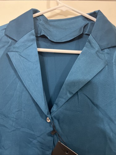 Womens Button Down Shirts Dress Shirts Long Sleeve Blouses V Neck Size XL - Picture 5 of 11