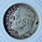 1961 D ROOSEVELT DIME - 90% SILVER - MELT VALUE $ 5.70 each - BCDR 17