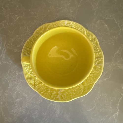 Secla Yellow Cabbage Ware Pottery Cups & Saucers 12 Pieces 6 Sets EUC - Picture 3 of 13