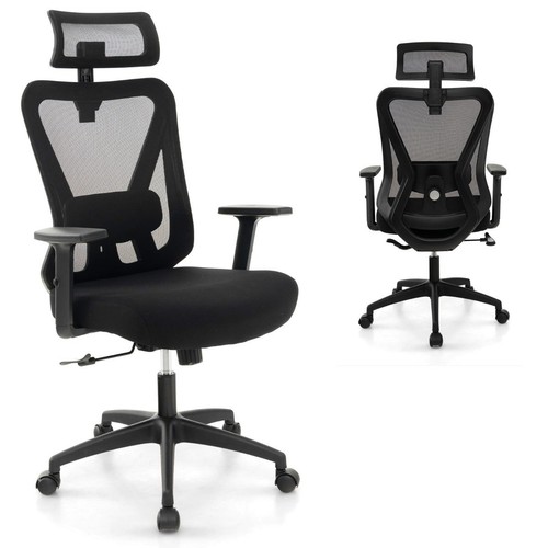 Ergonomic Office Chair with Adjustable Headrest and Rocking Backrest - Picture 2 of 10