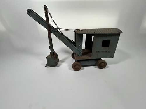 Vtg Structo Tin Toy Truck Steam Shovel 1930's Original 24" Survivor Flatbed Dodg - Picture 9 of 11