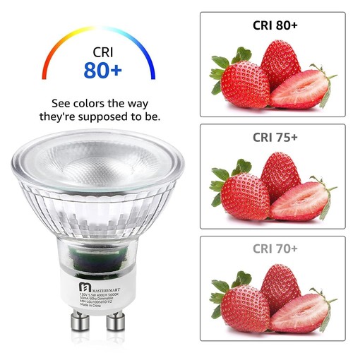 GU10 LED Light Bulbs Dimmable, 50 Watt Halogen Equivalent 5.5W MR16 Spot, 400... - Picture 4 of 7