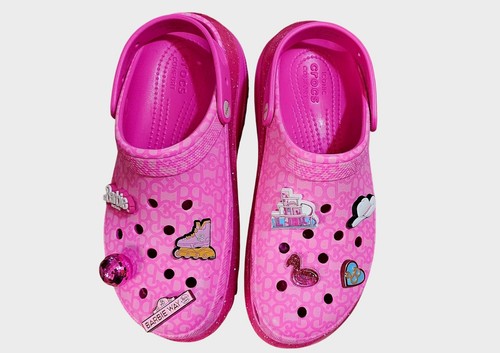 Limited Edition Barbie Crocs Electric Pink Mega Crush Clogs Size 12 Women 10 Men - Picture 2 of 5