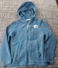 The North Face Boys Blue Full Zip Fleece Jacket Hooded Size Small 7/8