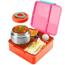 Bento Lunch Box for Kids With 8oz Soup Thermo,Leak-proof Lunch Containers wit...