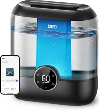 Dreo Smart Humidifiers for Bedroom, 6L Top Fill Supersized Cool Mist Black 