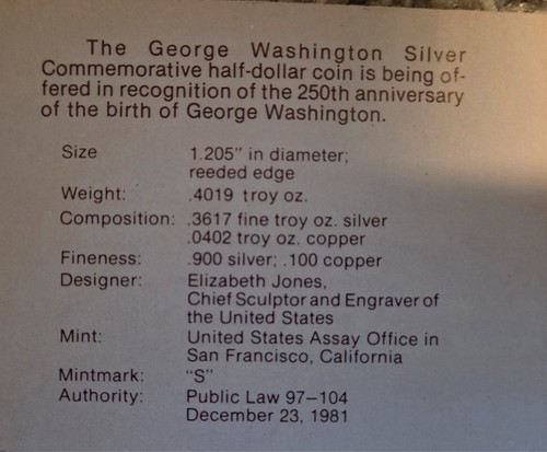 Lot of 4 George Washington 1982S Half Dollars Proof 50C 90% Silver US Coins - Picture 9 of 9