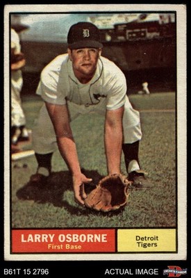 1961 Topps #208 Larry Osborne Complete or Incomplete Line Tigers 2 - GOOD