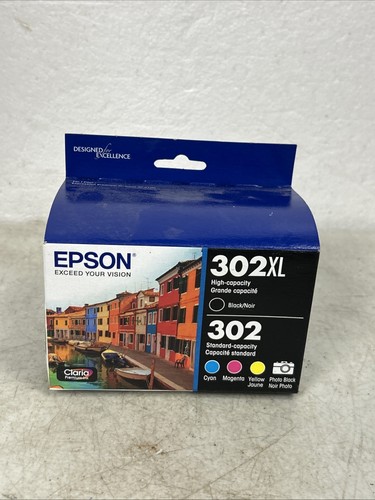 Original EPSON 302XL SCHWARZ/302 FARBE TINTE PB/C/M/Y 5er-Pack Ablaufdatum 9/2026 brandneu - Bild 1 von 3