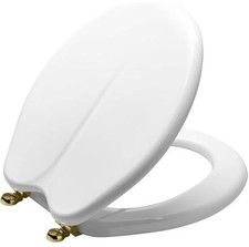 Kohler Fleur Replacement Toilet Seat White with Brass Hinges 5-1/2  - 4617