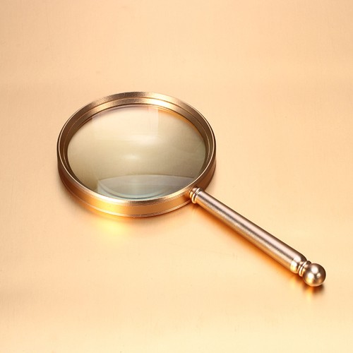 1pc Metal Magnifying Glass Handheld Magnifying Glass High-end Gift (Golden) - Imagen 3 de 11