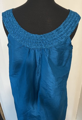 Calypso St. Barth Gr. S Damen blau bestickt ärmellos Kleid Rohseide - Bild 5 von 8