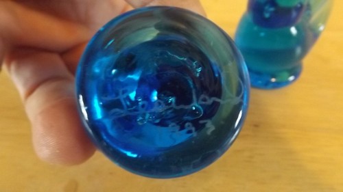 2 Bluebird Of Happiness Signed Lee Ward Glass Figurine Blue Birds Paperweight - Picture 2 of 3