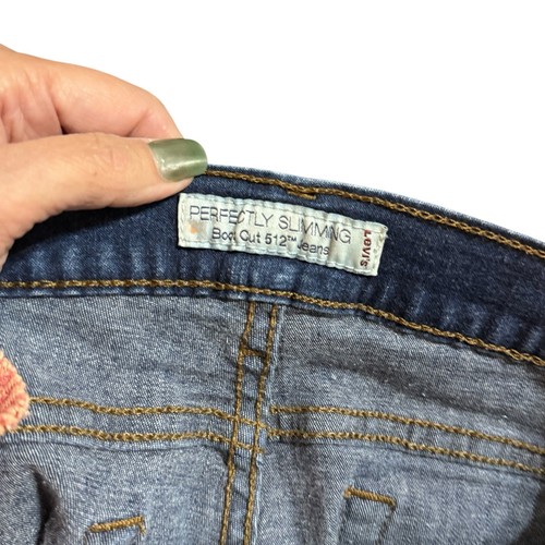 Levi's Mujer Perfectly Slimming 512 Pierna Recta Talla. 16 Vaqueros Azul Denim #4421 - Imagen 4 de 7
