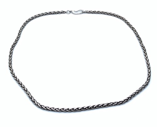 Vintage Solid Sterling Silver 4mm Braided Foxtail 18” Chain Necklace ~ 21.7g - Picture 2 of 6