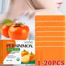 5/20PCS Persimmon Soap Bar Body Odor Control Deodorant Soap for Men & Women 100g