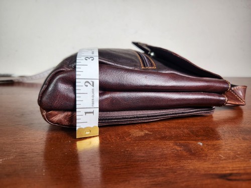 Jack Georges Voyager Slim Crossbody Bag Brown Buffalo Leather #7831 RFID Protect - Picture 11 of 23