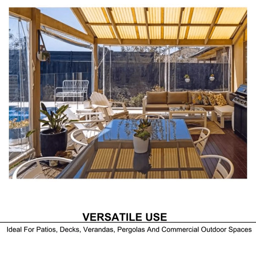 Marquee 3000 x 2400cm Clear Heavy Duty PVC Cafe Style Outdoor Blind Bistro Patio - Picture 4 of 4