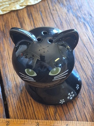 Temptations Boofetti Lil Black Cat Green Eyes Split Salt&Pepper Shaker Set NEW - Picture 17 of 24
